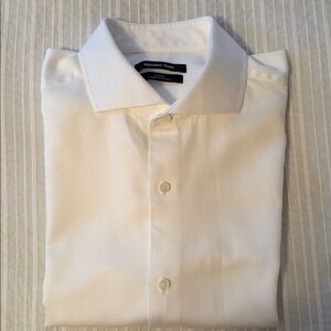 Massimo Dutti Classic White Dress Shirt - Medium Slim Fit
